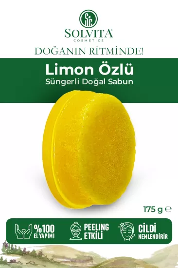%100 El Yapımı Süngerli Limon Özlü Sabun