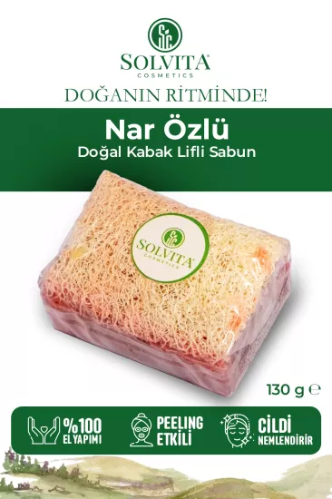 %100 El Yapımı Kabak Lifli Nar Özlü Sabun