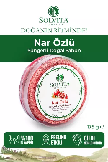 %100 El Yapımı Süngerli Nar Özlü Sabun