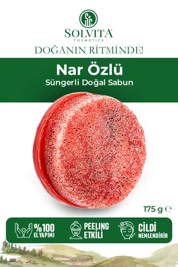 %100 El Yapımı Süngerli Nar Özlü Sabun