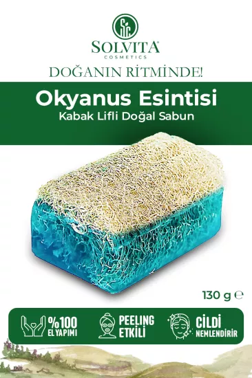%100 El Yapımı Kabak Lifli Okyanus Esintisi Sabun