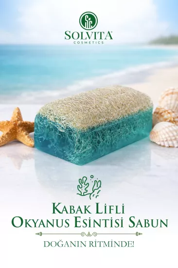 %100 El Yapımı Kabak Lifli Okyanus Esintisi Sabun
