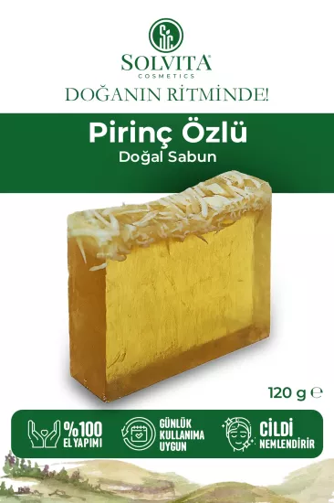 %100 El Yapımı Pirinç Özlü Gliserinli Sabun