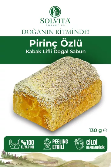 %100 El Yapımı Kabak Lifli Pirinç Özlü Sabun
