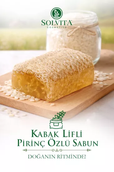 %100 El Yapımı Kabak Lifli Pirinç Özlü Sabun