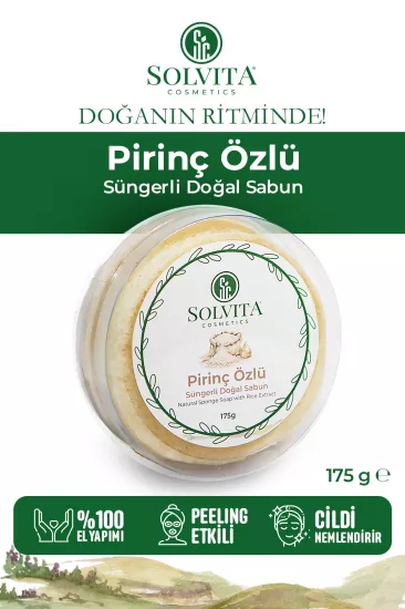 %100 El Yapımı Süngerli Pirinç Özlü Sabun
