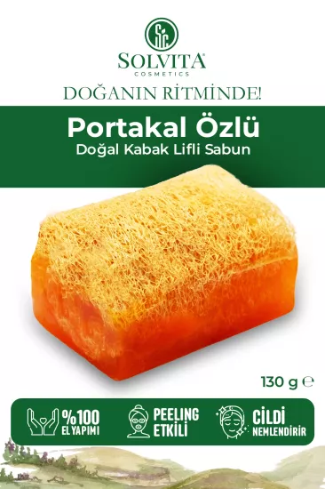 %100 El Yapımı Kabak Lifli Portakal Özlü Sabun