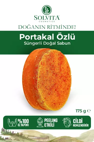 %100 El Yapımı Süngerli Portakal Özlü Sabun
