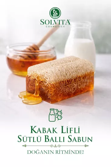 %100 El Yapımı Kabak Lifli Sütlü Ballı Sabun