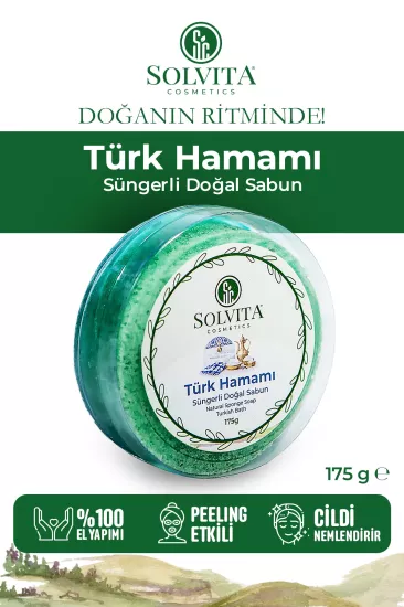 %100 El Yapımı Süngerli Türk Hamamı Sabunu