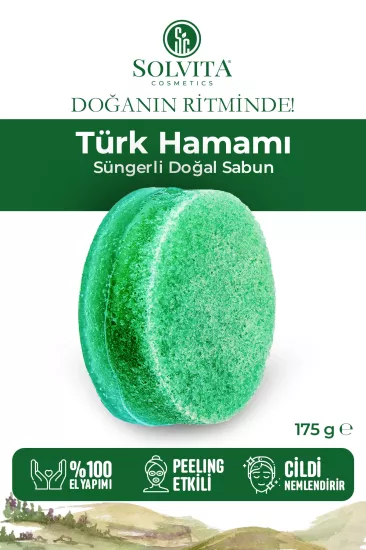 %100 El Yapımı Süngerli Türk Hamamı Sabunu
