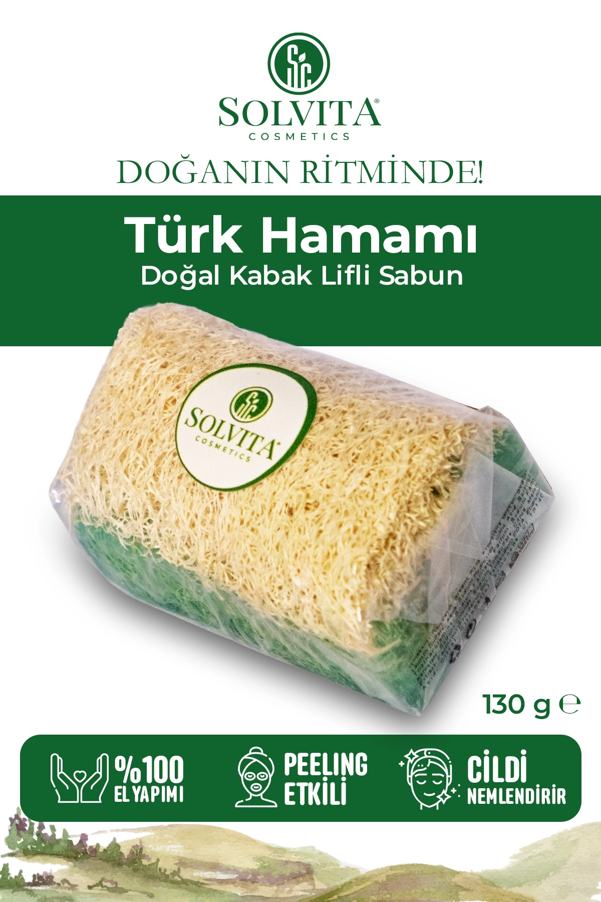 %100 El Yapımı Kabak Lifli Türk Hamamı Sabunu
