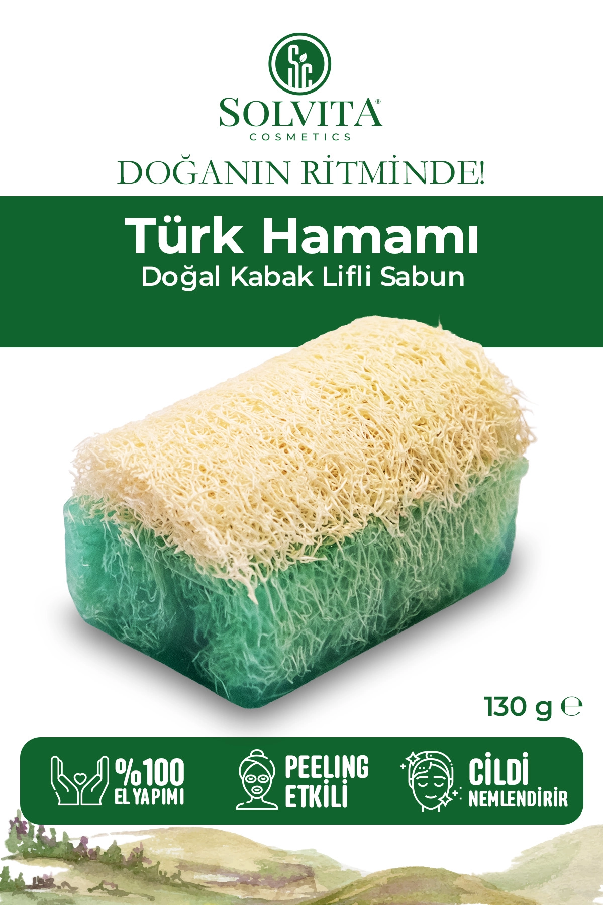 %100 El Yapımı Kabak Lifli Türk Hamamı Sabunu